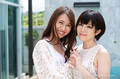 Hirose mari holding takashima nao hand